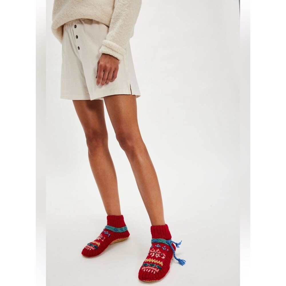 Free People Frosty Friends Slipper Socks Size L NWT